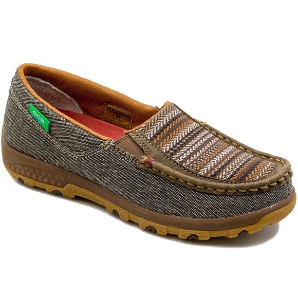 Twisted X Cell Stretch Casual Slip On Flats Brown - Picture 2 of 6